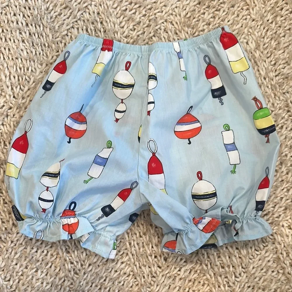 EUC OG Beaufort bonnet Blue Buoy Print Bloomer shorts size 4t